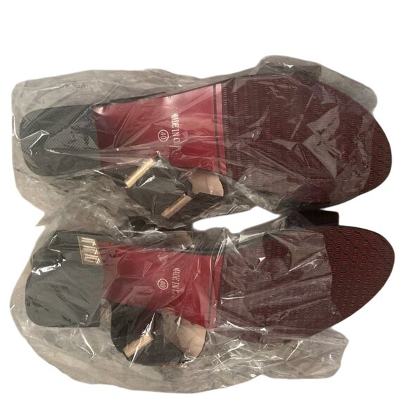NWT FASHION SLIP ON BLOCK HEELS SANDALS EU40, US-7 - Picture 9 of 11